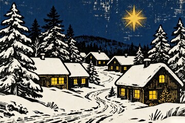 Christmas Starry Winter Village