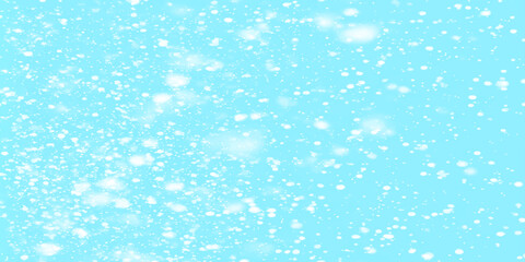 Shiny blurred background with snow fall on the winter morning, white light and snow blurred beautiful shiny lights particles are dancing around the blue background in unique style.