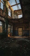 Fototapeta premium Abandoned Factory Interior.
