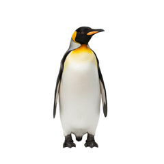 Majestic King Penguin Stance Isolated on Clear Space, Elegant Wildlife Portrait for Design Projects