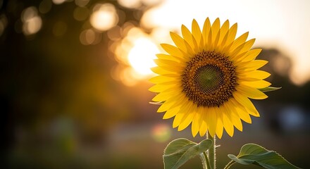 Obraz premium Sunflower in the sunset light