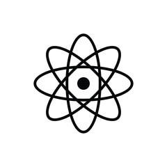 Modern quantum computing atom symbol for technology and science innovations vector