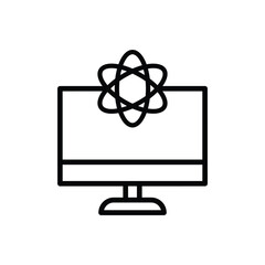 Quantum computing icon symbolizing advanced technology and scientific innovation vector