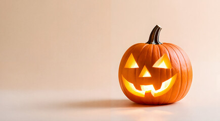 Glowing Pumpkin Minimal Studio Shot