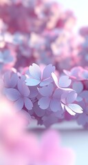 Soft, pastel pink flower petals in close-up, ethereal light