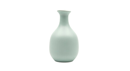 Isolated smooth light green vase, elegant minimalist ceramic design in soft color palette