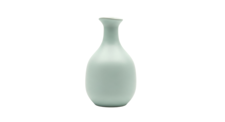 Isolated smooth light green vase, elegant minimalist ceramic design in soft color palette