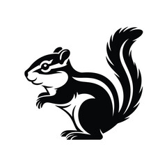 Stylized silhouette of a chipmunk with stripes
