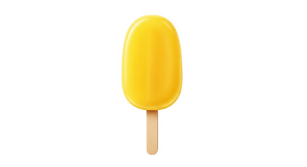 Isolated yellow popsicle on a stick is a delicious and refreshing summer treat for cooling down