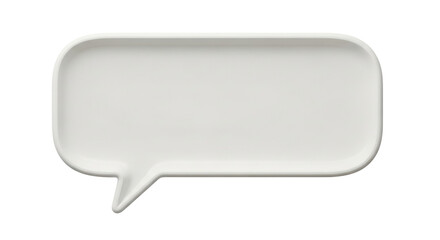 Isolated rectangular speech bubble, communication, blank text box for message exchange