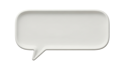 Isolated rectangular speech bubble, communication, blank text box for message exchange