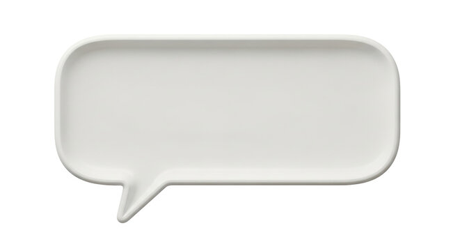 Isolated rectangular speech bubble, communication, blank text box for message exchange