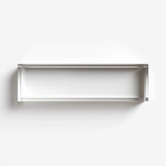 Fototapeta premium Blank acrylic desk nameplate on a plain background, versatile for office branding mockups, corporate identity projects, and administrative material templates