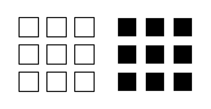 Nine Boxes Icon, Grid Menu Icon