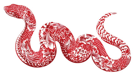 Obraz premium 2025 Chinese New Year Snake Celebration Vector Illustration