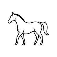 Minimalist black horse silhouette on a clean white background