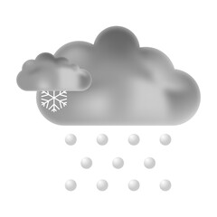 Cloud with snowfall weather icon, transparent png