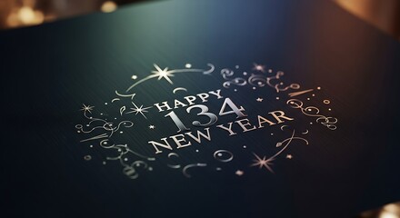 Elegant Happy New Year design with festive sparkle and celebratory wishes