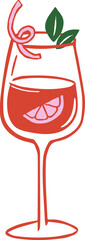 Hand drawn cocktail glass - Christmas cocktail party drawings series 