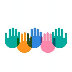 colorful hand painted flat minimalist design. Tolerance, multicultural and togetherness