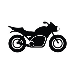 Fototapeta premium Sleek black motorcycle silhouette on a clean white background