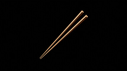 Minimalist chopsticks logo, vector art, flat background, parallel clean lines, elegant minimalism