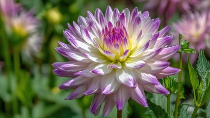 Obraz premium Close - up of Colorful Dahlia - Natural Flower Photography Material