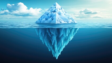 Obraz premium Iceberg pyramid unseen danger beneath