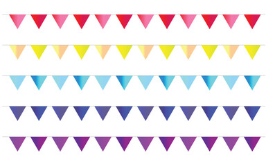 Colorful Party Bunting Flags and Festive Garland Set – Realistic Triangle Pennants for Holiday and Event Decorations