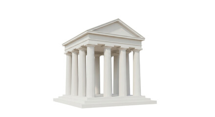 Obraz premium Isolated classical temple building exterior, ancient Greece and Rome style architecture