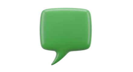 Isolated green speech bubble to illustrate digital conversation and communication