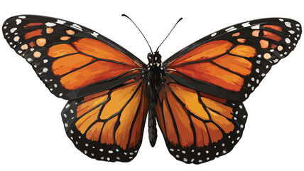 Fototapeta premium Elegant Monarch Butterfly Vector Artwork Perched - Exquisite Nature Illustration