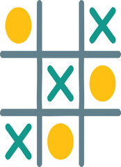 Tic tac toe puzzle game flat vector icon.