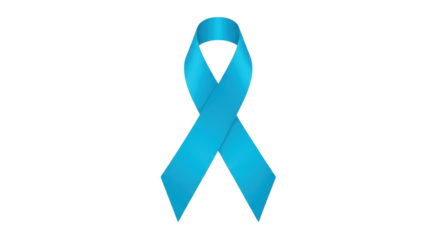 Isolated blue awareness ribbon representing support, hope, fight, disease and social cause concept