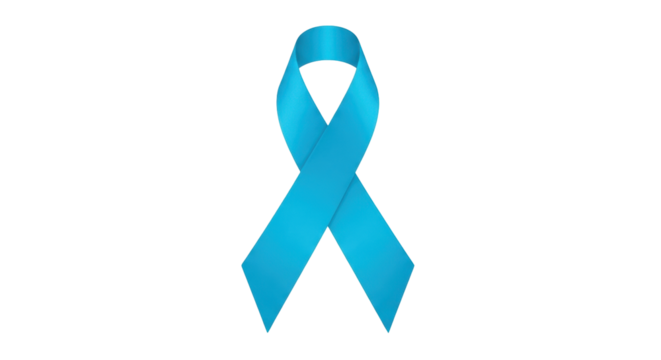 Isolated blue awareness ribbon representing support, hope, fight, disease and social cause concept