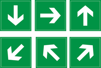 A vector illustration set of web icons and arrows with a right direction pointer and lightning symbol design element.