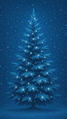 blue christmas pine tree wallpaper