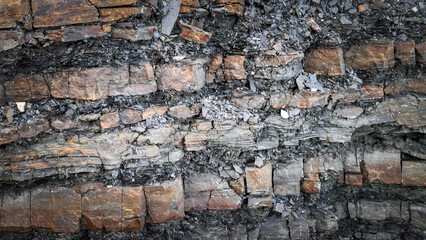 Fototapeta premium Rocky wall as natural background.