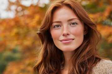 A woman with long brown hair and blue eyes smiles at the camera