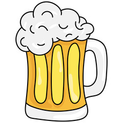 vector illustration of a glass of beer