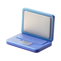 High quality photo of a light blue closed laptop computer on a dark surface isolated on transparent background