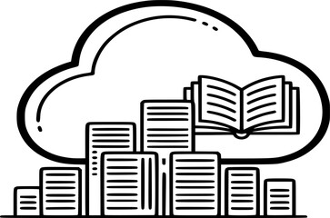 Fototapeta premium Cloud Server Icon Vector. Outline illustration of Cloud library and cloud server