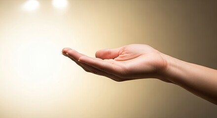 A hand holding a glowing orb against a blurred background.