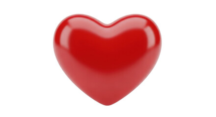 Isolated red heart shape conveys love, passion, and romantic feelings, symbol of health