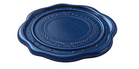 Decorative Navy Blue Wax Seal Stamp Impression with Ornate Floral Border
Elegant Glossy Wax Seal with Blank Center and Intricate Scalloped Edge