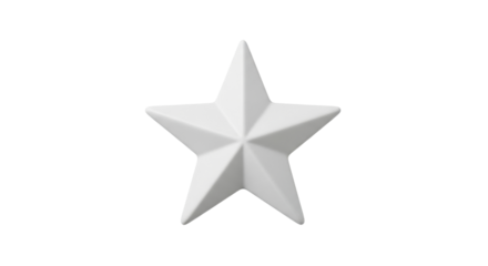 Isolated five-pointed star with a clean, modern look and simple geometric design elements