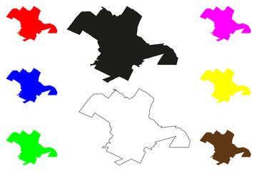 Cholula city (United Mexican States, Mexico, Puebla State) map vector illustration, scribble sketch Cholula de Rivadavia map