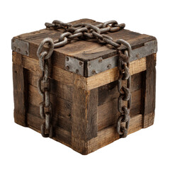 Wooden Crate with Chain Lock