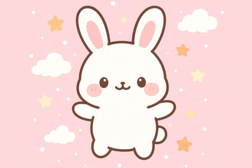 Cute bunny surrounded by stars.