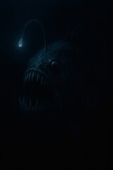 Deep Sea Anglerfish in the Abyss, Scary ocean depth